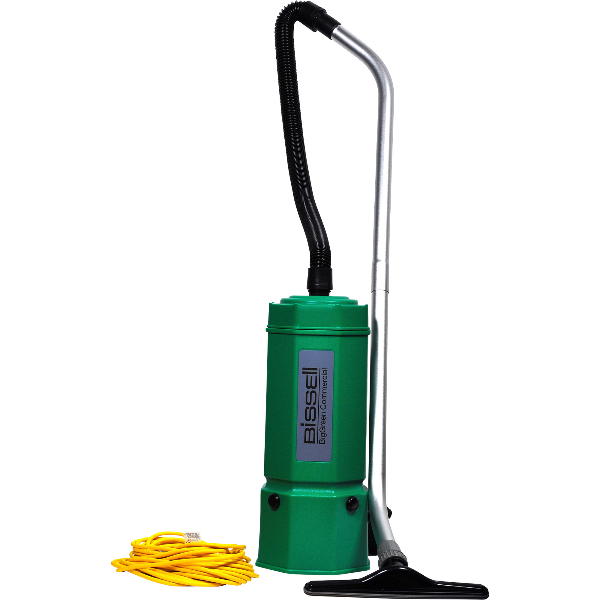 Bissell Big Green Commercial Backpack Vacuum Cleaner with Flex Hose, 120 CFM, 1.5-Gallon Capacity, Includes Tool Bag, Model# BG1006